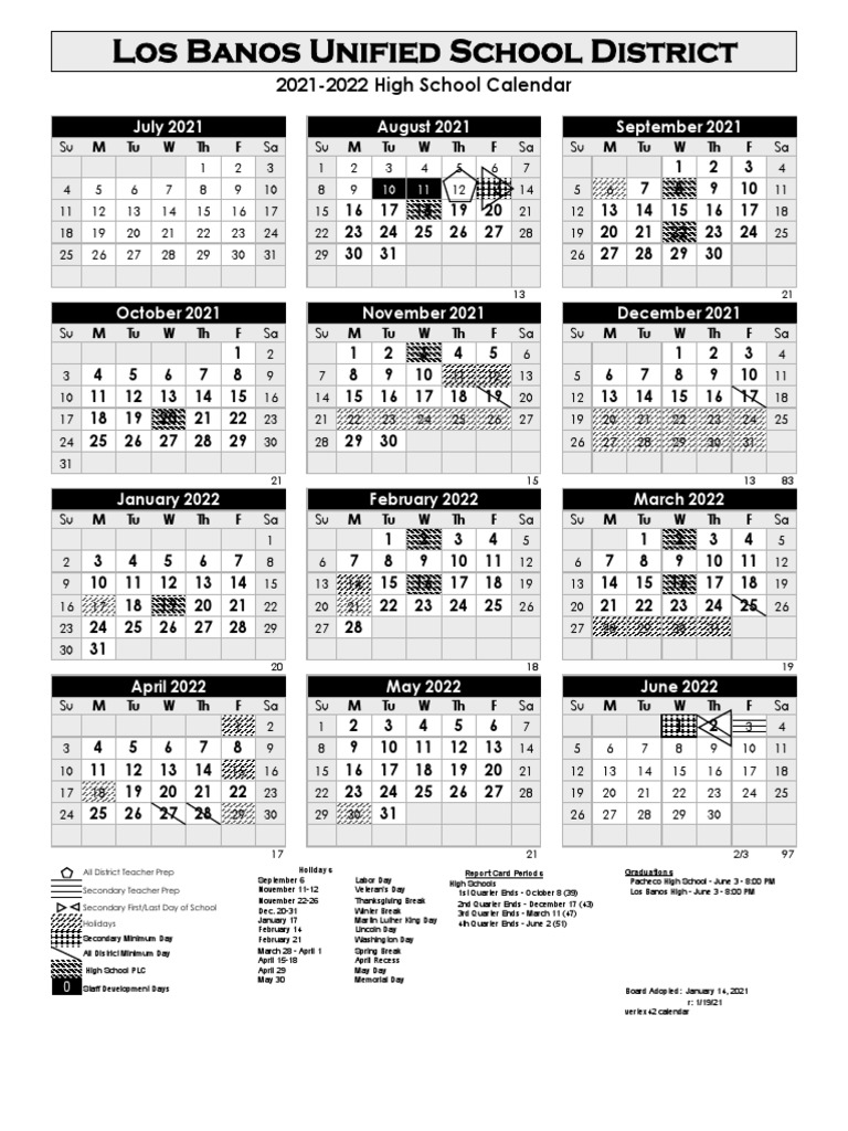 LBUSD Adopted Calendar 2021 2022 PDF