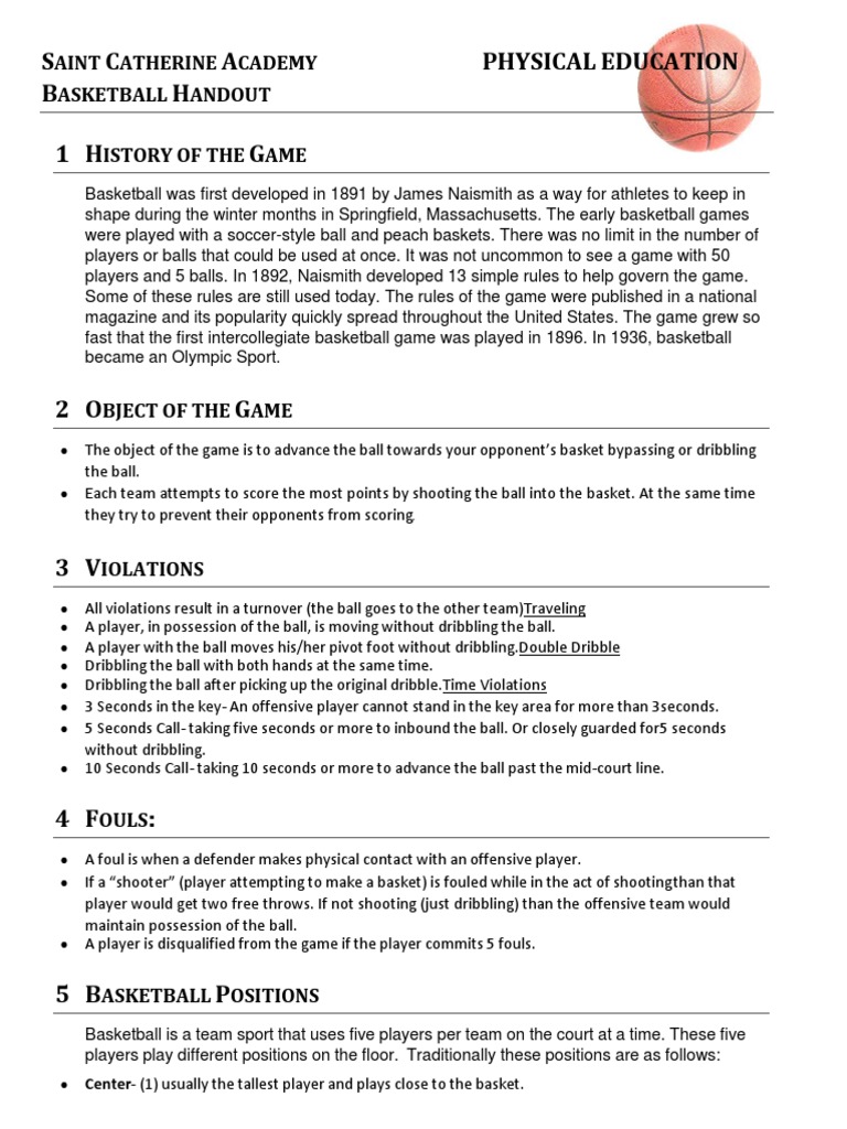 Basketball | PDF | Basketball Positions | Sports