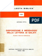 Antonio Pitta, Disposizione e Messagio Della Lettera Ai Galati