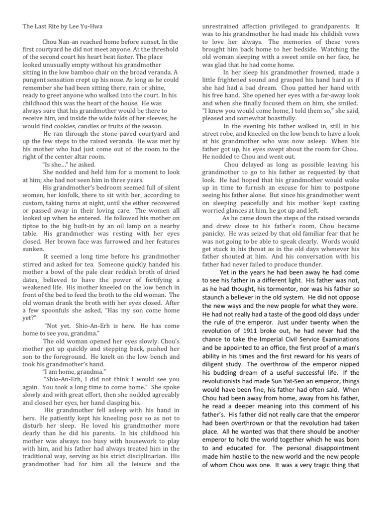Last Rites: Meaning and Analysis | PDF | Bride | Marriage