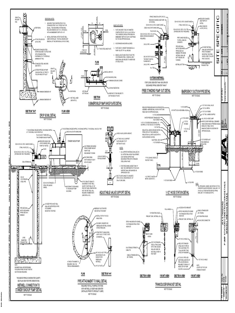 Pump Station Standard Details 2023 | PDF | Pipe (Fluid Conveyance) | Valve