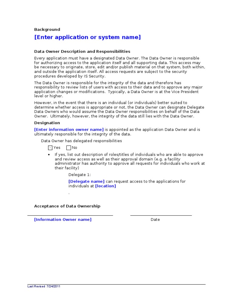 Data Owner Declaration | PDF