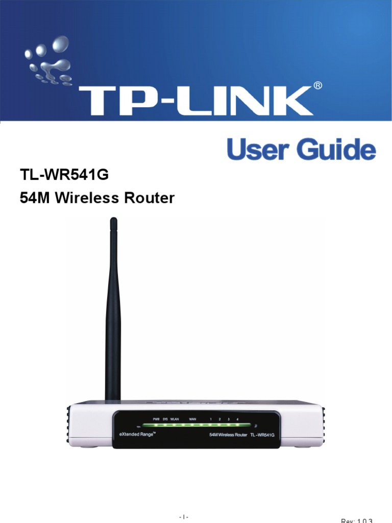 tp-link tl-wr541g manual