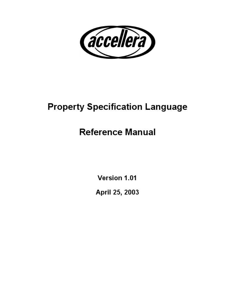 Property Specification Language Reference Manual: April 25, 2003 | PDF ...