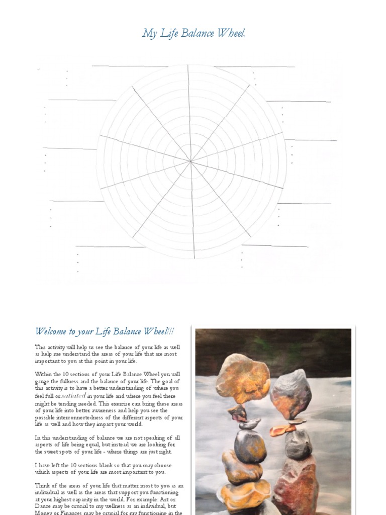 My Life Balance Wheel Exercise | PDF | Psychology | Psychological Concepts