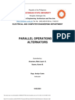 Alcantara MJ. Suarez K. EE3101 Parallel Operation of Alternators 1 PDF