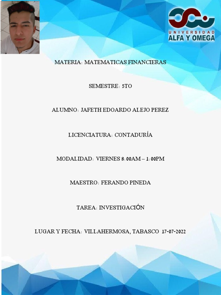 Fundamentos de Matemáticas Financieras | PDF | Finanzas y dinero ...
