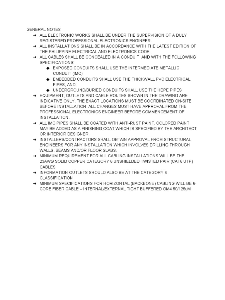 Electrical Installation General Notes | PDF | Technology & Engineering
