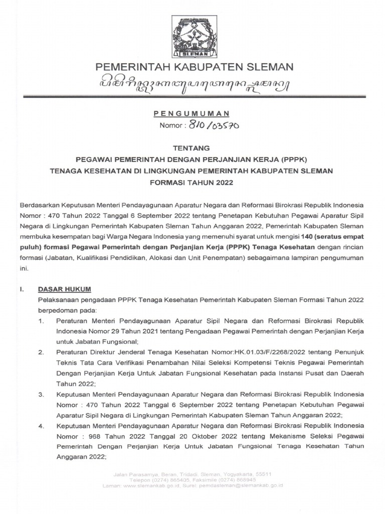 Pengumuman Pppk Nakes 1 Pdf