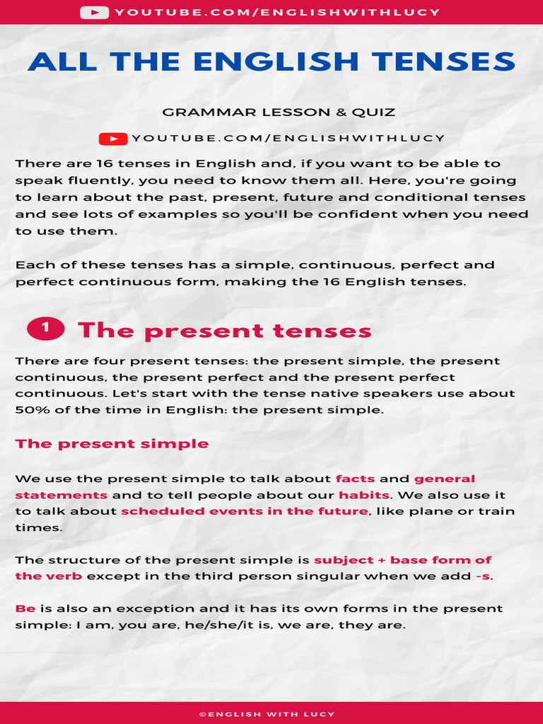 English All The Tenses | PDF