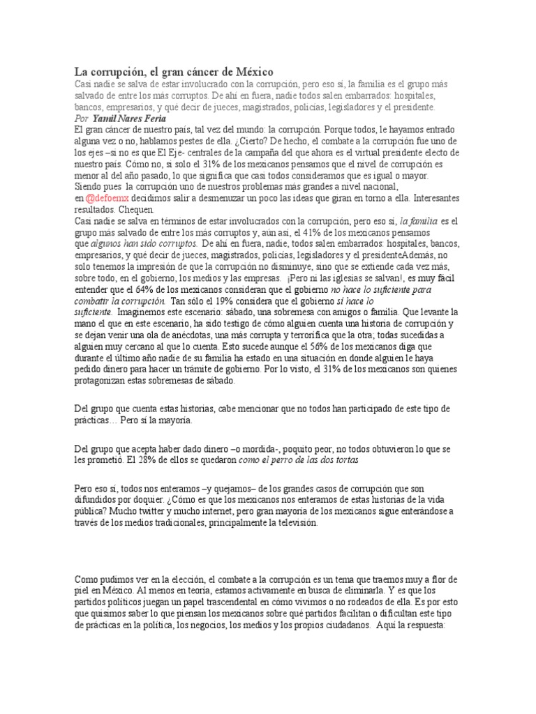 La Corrupción | Descargar gratis PDF | Corrupción política | México