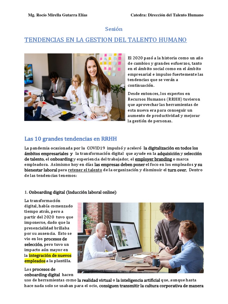 Tendencias en Gestión del Talento Humano | PDF | Gestión de recursos ...