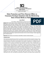 Sales Promotion and Price Discount Effect On Consumer Purchase Intention With The Moderating Role