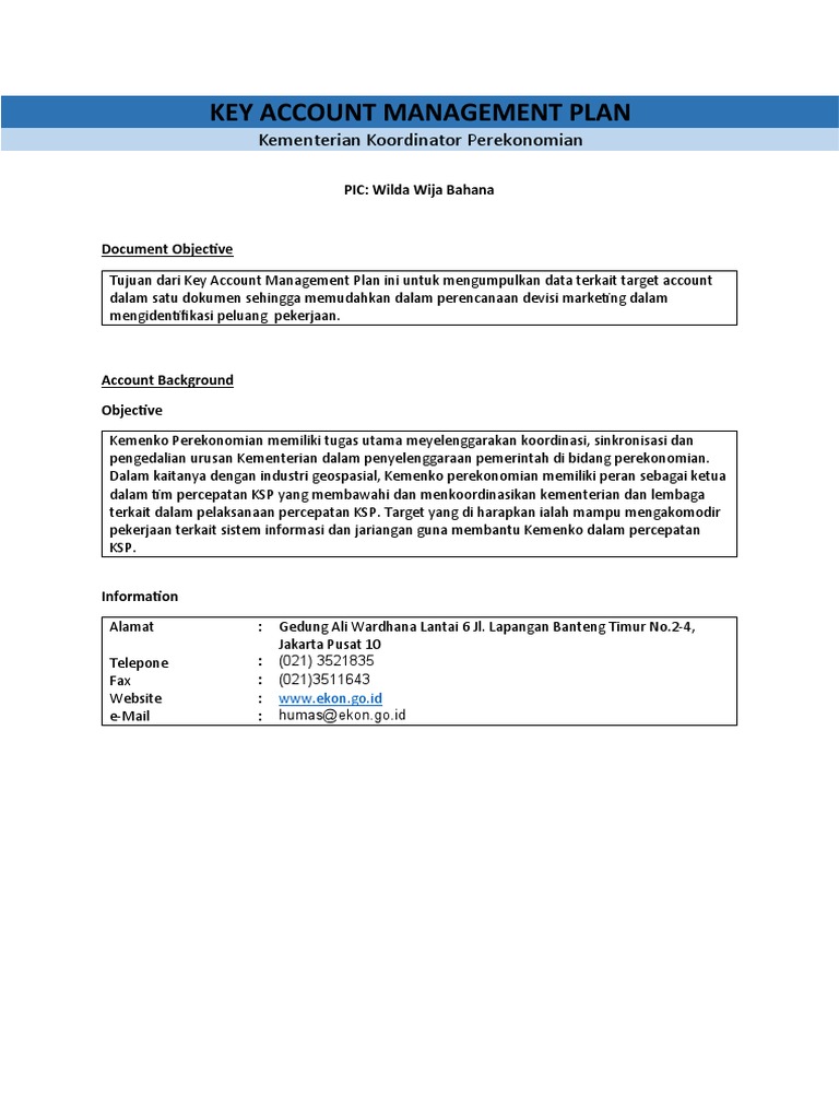 Key Account Management Planning | PDF