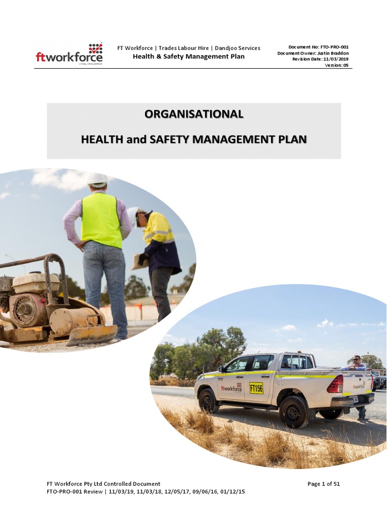 FTO-PLA-001-5_WHS Management Plan 2019 | PDF | Occupational Safety And ...