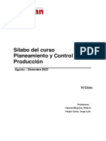 Planeamiento y Control de La Producción (Silabo 2022-2)