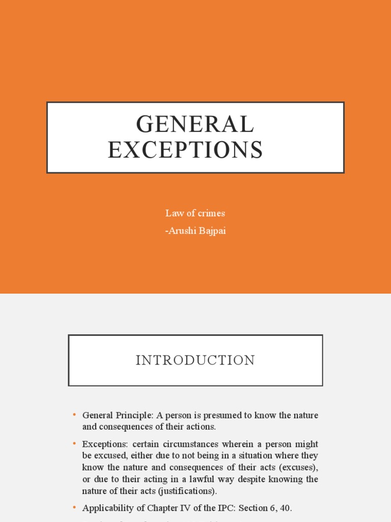 General Exceptions | PDF | Insanity Defense | Ethical Principles