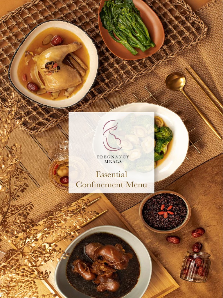 Pregnancy Confinement Meal Plan | PDF | Chinese Cuisine | Tofu