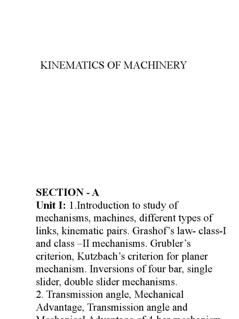 Kinematics of Machinery PDF