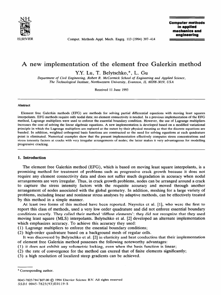 1994 a new implementation of the element free galerkin method pdf