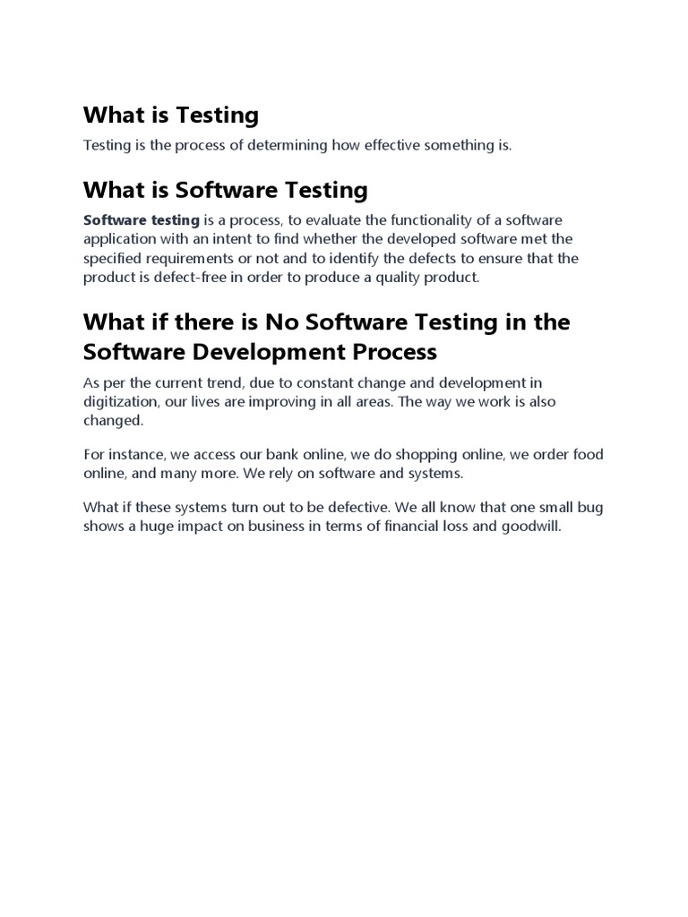 What Is Testing | PDF
