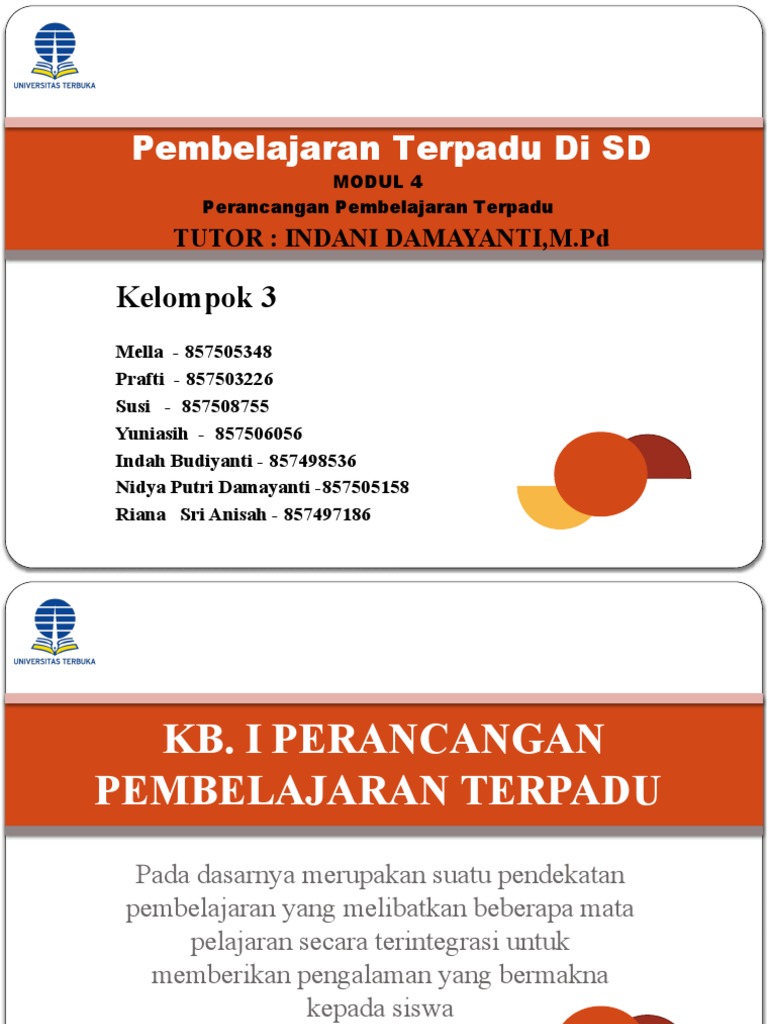 Pembelajaran Terpadu Di SD Kel 3 | PDF | Karier & Perkembangan