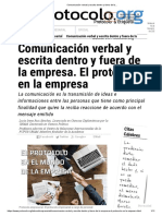 Comunicación Verbal y Escrita Dentro y Fuera de La..