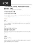 The Teacher and The School Curriculum Practice Items