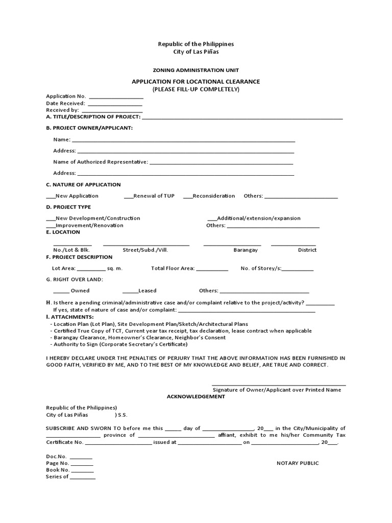 locational clearance form PDF Justice Crime & Violence