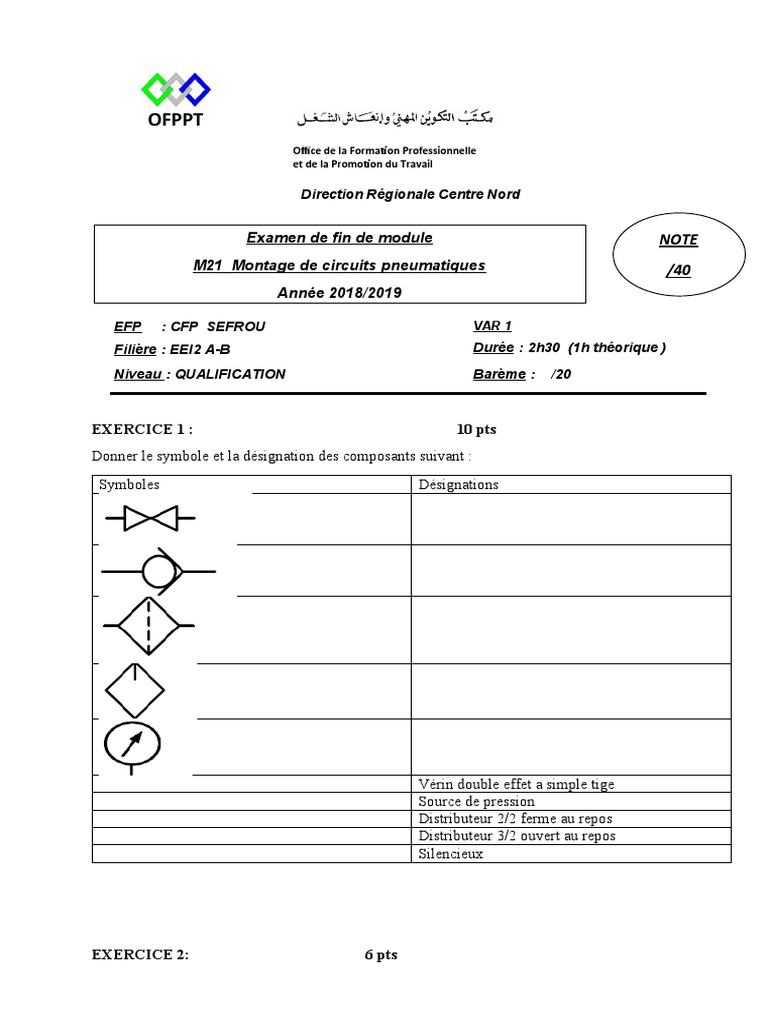 EFM M21 - Montage de Circuits Pneumatiques Var1 | PDF