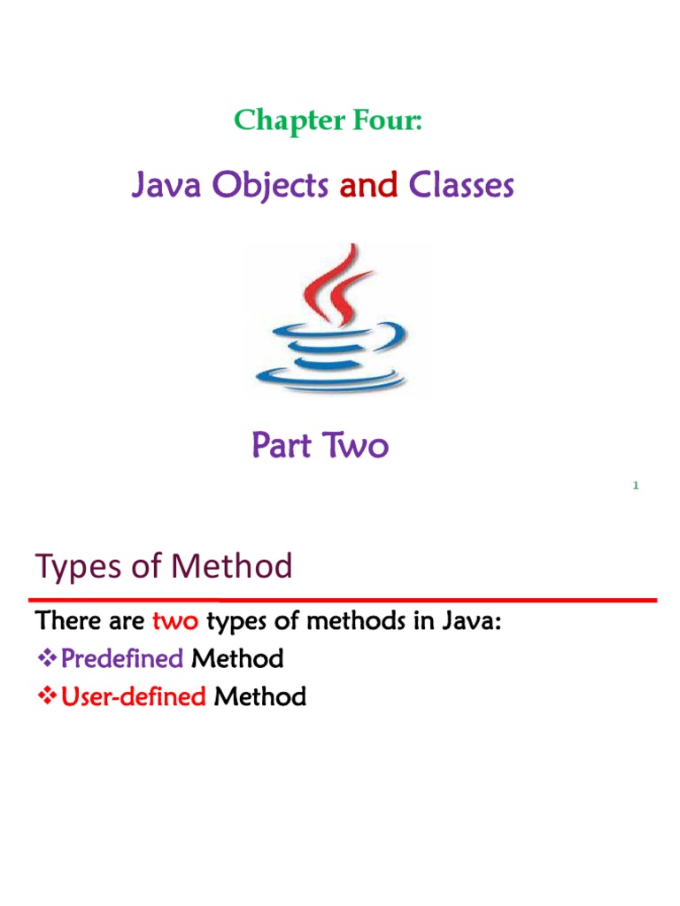 Java Objects Classes: Chapter Four | PDF | Programming | Constructor ...