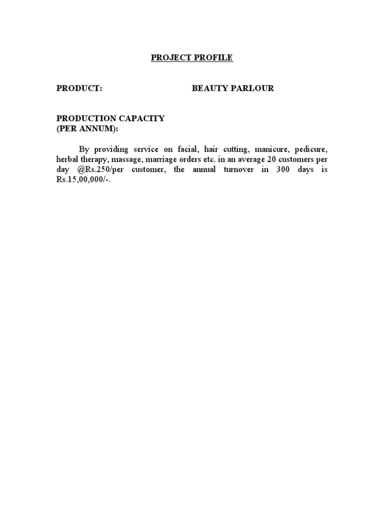Beauty Parlour 3 Lakh PDF Cosmetics Expense