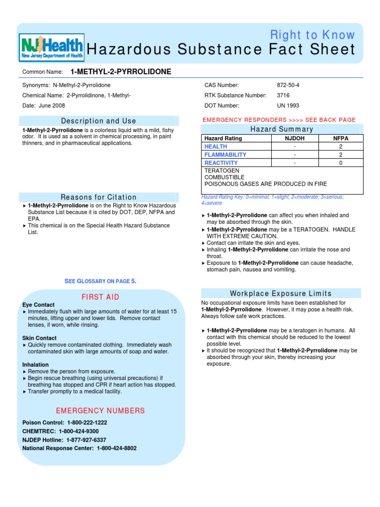 Hazardous Substance Fact Sheet Right To Know PDF
