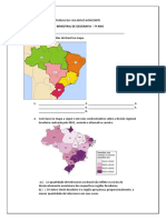 Avaliação bimestral de geografia sobre as regiões do Brasil