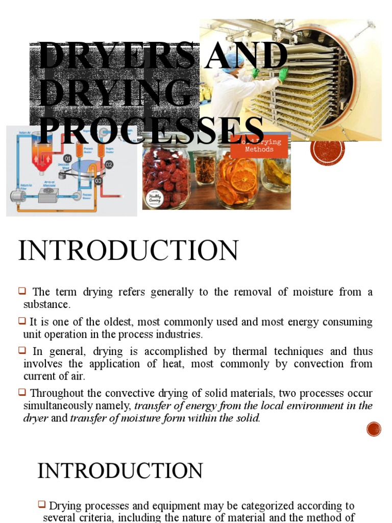 Overview of Drying Processes and Equipment | PDF