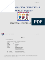 Programación Anual 5to Grado 2022.