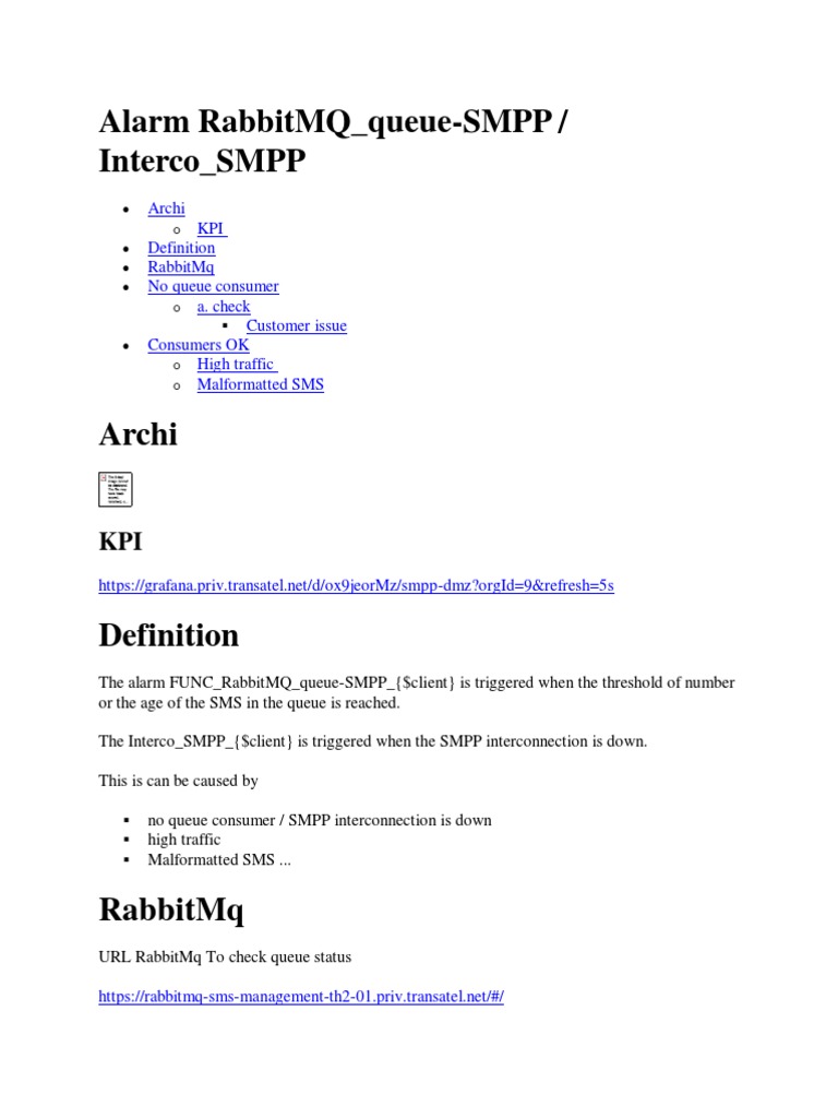 Alarm+RabbitMQ queue-SMPP+ +interco SMPP | PDF | Email Spam | Network ...