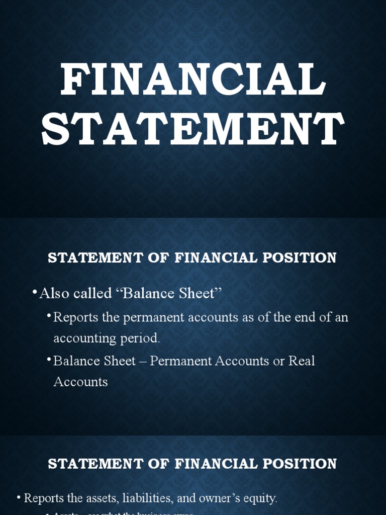 Statement of Financial Position | PDF