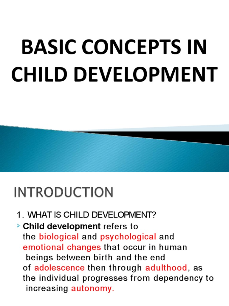 Basic Concepts in Child Development PDF Developmental Psychology