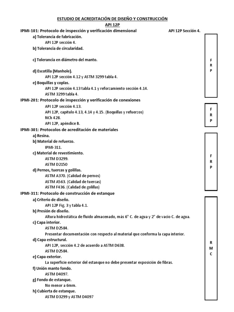Normas y Protocolos API 12P y ASTM | PDF | Tecnología