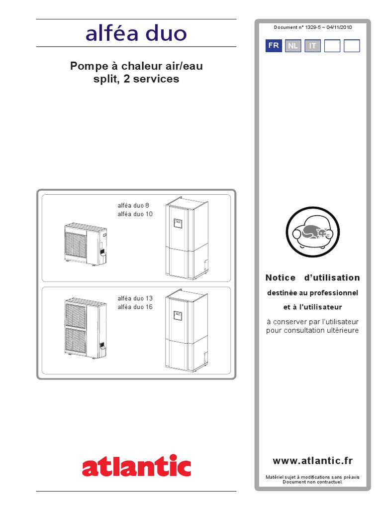 Notice Kit Rafraichissement Atlantic Alfea Extensa Duo