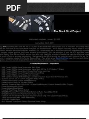 Custom Gilmour Style Black Strat Project