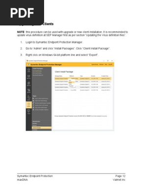 SEP Client Upgrade Procedure Guide | PDF | Antivirus Software