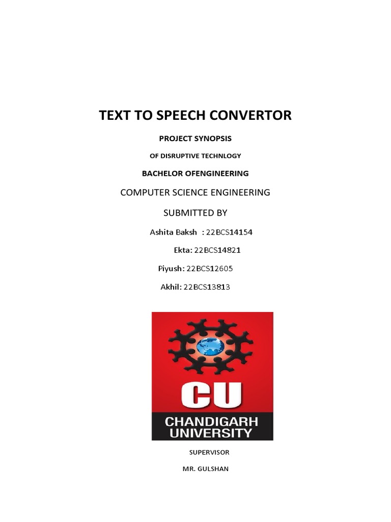 Text To Speech Convertor | PDF | Speech Synthesis | Optical Character ...