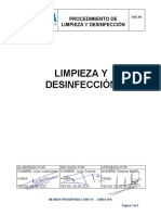 Procedimiento Limpieza y Desinfeccion en La Empresa