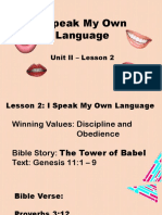 Unit II - Lesson 2 - I Speak My Own Language