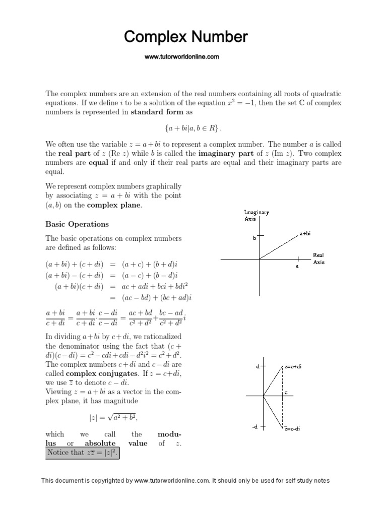 Complex Numbers | Complex Number | Trigonometric Functions