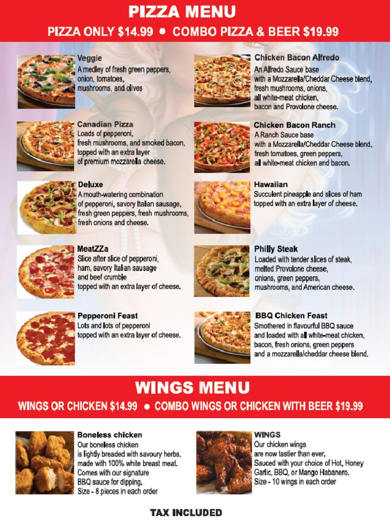 sport hotel menu