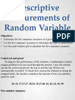 8. Descriptive Measurements of Random Variable