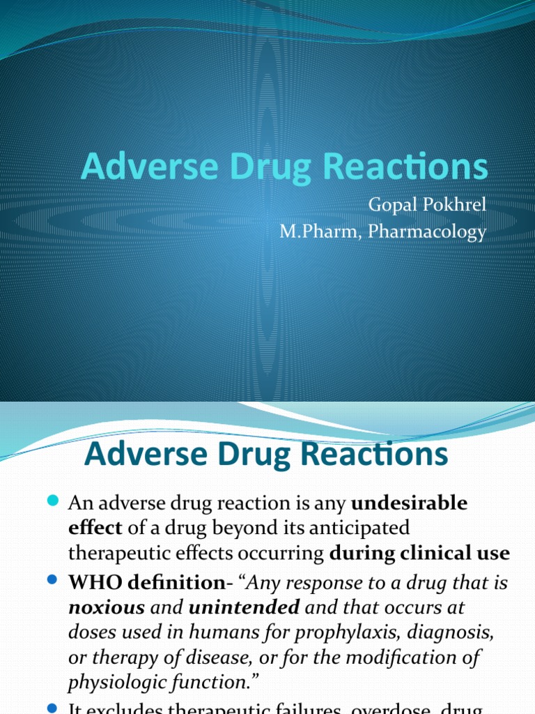 Understanding Adverse Drug Reactions | PDF | Pharmacology | Allergy